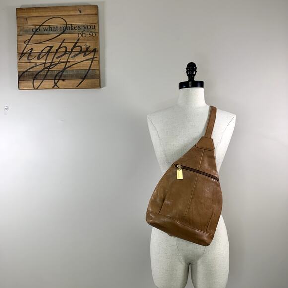 Tignanello Tan Leather Sling Bag - Picture 15 of 15